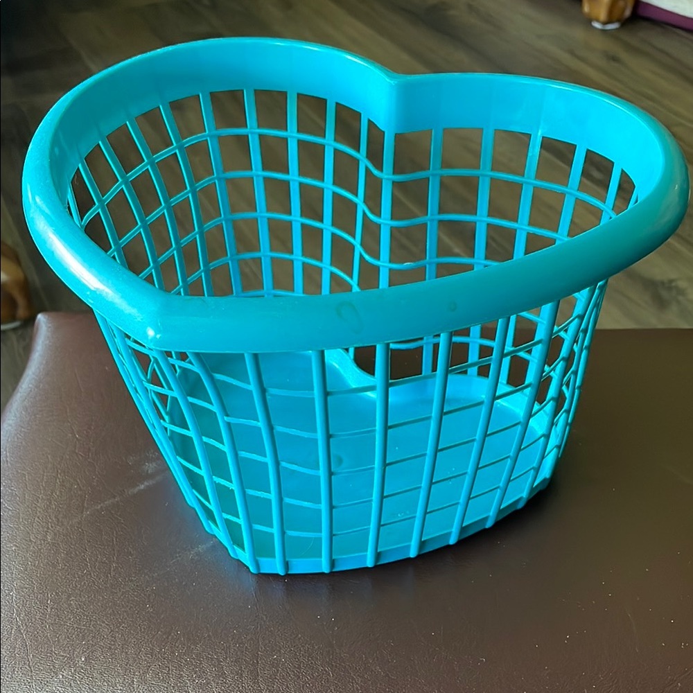 Blue Heart Shaped Plastic Basket